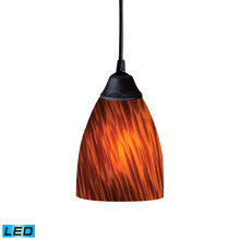 Elk Lighting 406-1ES-LED Classico 1 Light LED Pendant In Dark Rust And Espresso Glass