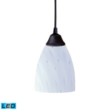 Elk Lighting 406-1WH-LED Classico 1 Light LED Pendant In Dark Rust And Simply White Glass