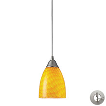 Elk Lighting 416-1CN-LA Arco Baleno 1 Light Pendant In Satin Nickel And Canary GlassWith Adapter Kit