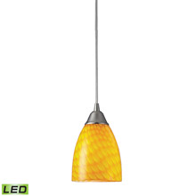 Elk Lighting 416-1CN-LED Arco Baleno 1 Light LED Pendant In Satin Nickel And Canary Glass