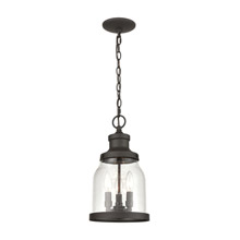 Elk Lighting 45423/3 3-Light Outdoor Pendant in Architectural Bronze with Seedy Glass