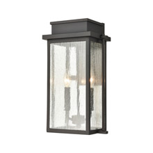 Elk Lighting 45441/2 2-Light Outdoor Sconce in Architectural Bronze with Seedy Glass Enclosure