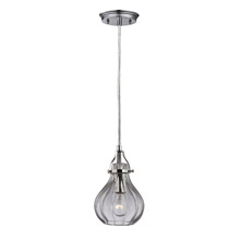 Elk Lighting 46014/1 Danica 1 Light Pendant In Polished Chrome And Clear Glass
