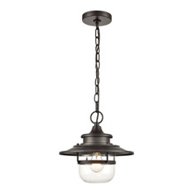 Elk Lighting 46072/1 1-Light Outdoor Pendant in Oil Rubbed Bronze with Clear Glass