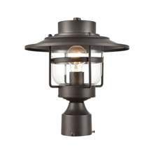 Elk Lighting 46073/1 1-Light Outdoor Post Mount in Oil Rubbed Bronze with Clear Glass