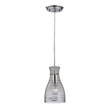 Elk Lighting 46107/1 Strata 1 Light Mini Pendant In Polished Chrome And Clear Glass