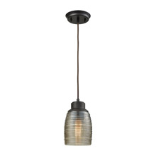 Elk Lighting 46216/1 1-Light Mini Pendant in Oil Rubbed Bronze with Champagne-plated Spun Glass