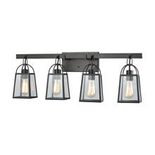 Elk Lighting 46273/4 4-Light Vanity Lamp in Oil Rubbed Bronze with Clear Glass Panels