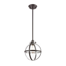 Elk Lighting 46433/1 1-Light Mini Pendant in Oil Rubbed Bronze with Clear Glass