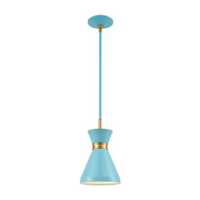 Elk Lighting 46523/1 1-Light Mini Pendant in Pastel Blue with Metal
