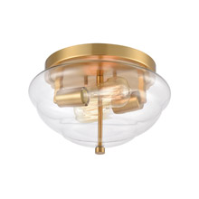 Elk Lighting 46554/2 2-Light Flush Mount in Brushed Brass with Clear Glass