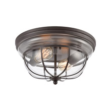 Elk Lighting 46564/2 2-Light Flush Mount in Oil Rubbed Bronze with Clear Glass