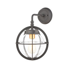 Elk Lighting 46730/1 1-Light Sconce in Charcoal with Seedy Glass