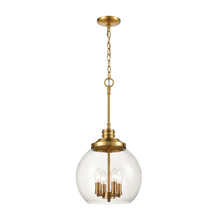 Elk Lighting 46834/4 4-Light Pendant in Burnished Brass with Clear Glass
