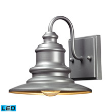 Elk Lighting 47020/1-LED Marina 1 Light Outdoor LED Sconce In Matte Silver
