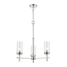 Elk Lighting 47305/3 3-Light Chandelier in Polished Chrome with Seedy Glass