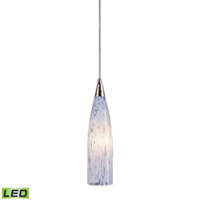 Elk Lighting 501-1SW-LED Lungo 1 Light LED Pendant In Satin Nickel And Snow White Glass