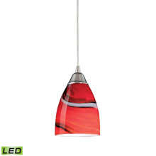 Elk Lighting 527-1CY-LED Pierra 1 Light LED Pendant In Satin Nickel And Candy Glass