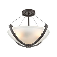 Elk Lighting 55082/3 3-Light Semi Flush Mount in Oil Rubbed Bronze with Frosted Glass