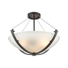 Elk Lighting 55083/3 3-Light Semi Flush Mount in Oil Rubbed Bronze with Frosted Glass