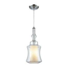 Elk Lighting 56501/1-LA 1-Light Mini Pendant in Chrome with Clear and Opal White Glass - Includes Adapter Kit