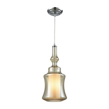 Elk Lighting 56502/1-LA 1-Light Mini Pendant in Chrome with Champagne-plated and Opal Glass - Includes Adapter Kit