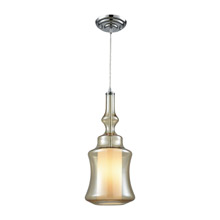 Elk Lighting 56502/1 1-Light Mini Pendant in Chrome with Champagne-plated and Opal Glass