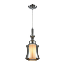 Elk Lighting 56503/1-LA 1-Light Mini Pendant in Chrome with Smoke-plated and Opal White Glass - Includes Adapter Kit