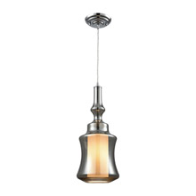 Elk Lighting 56503/1 1-Light Mini Pendant in Chrome with Smoke-plated and Opal White Glass