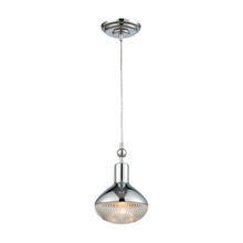 Elk Lighting 56623/1 1-Light Mini Pendant in Polished Chrome with Clear Ribbed Glass
