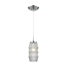 Elk Lighting 56650/1 1-Light Mini Pendant in Polished Chrome with Clear Patterned Glass