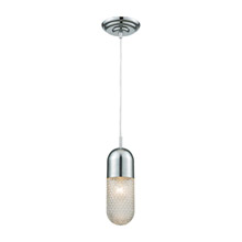 Elk Lighting 56661/1 1-Light Mini Pendant in Polished Chrome with Clear Textured Glass