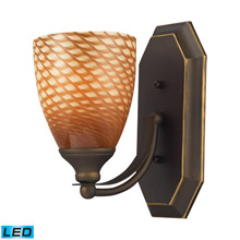 Elk Lighting 570-1B-C-LED Bath And Spa 1 Light LED Vanity In Aged Bronze And Cocoa Glass