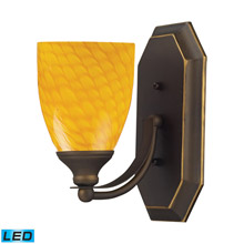Elk Lighting 570-1B-CN-LED Bath And Spa 1 Light LED Vanity In Aged Bronze And Canary Glass
