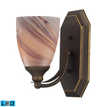 Elk Lighting 570-1B-CR-LED Bath And Spa 1 Light LED Vanity In Aged Bronze And Creme Glass