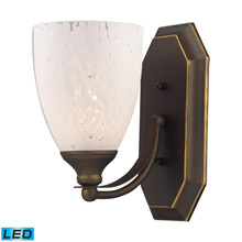 Elk Lighting 570-1B-SW-LED Bath And Spa 1 Light LED Vanity In Aged Bronze And Snow White Glass