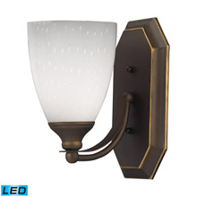 Elk Lighting 570-1B-WH-LED Bath And Spa 1 Light LED Vanity In Aged Bronze And Simple White Glass