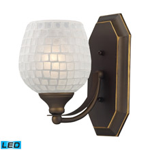 Elk Lighting 570-1B-WHT-LED Bath And Spa 1 Light LED Vanity In Aged Bronze And White Glass
