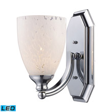 Elk Lighting 570-1C-SW-LED Bath And Spa 1 Light LED Vanity In Polished Chrome And Snow White Glass