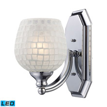 Elk Lighting 570-1C-WHT-LED Bath And Spa 1 Light LED Vanity In Polished Chrome And White Glass
