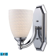 Elk Lighting 570-1C-WS-LED Bath And Spa 1 Light LED Vanity In Polished Chrome And White Swirl Glass