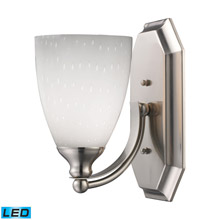 Elk Lighting 570-1N-WH-LED Bath And Spa 1 Light LED Vanity In Satin Nickel And Simple White Glass