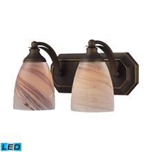 Elk Lighting 570-2B-CR-LED Bath And Spa 2 Light LED Vanity In Aged Bronze And Creme Glass