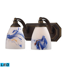 Elk Lighting 570-2B-MT-LED Bath And Spa 2 Light LED Vanity In Aged Bronze And Mountain Glass