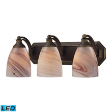Elk Lighting 570-3B-CR-LED Bath And Spa 3 Light LED Vanity In Aged Bronze And Creme Glass