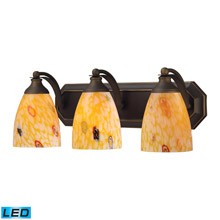 Elk Lighting 570-3B-YW-LED Bath And Spa 3 Light LED Vanity In Aged Bronze And Yellow Glass
