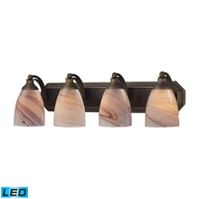 Elk Lighting 570-4B-CR-LED Bath And Spa 4 Light LED Vanity In Aged Bronze And Creme Glass