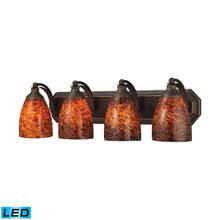 Elk Lighting 570-4B-ES-LED Bath And Spa 4 Light LED Vanity In Aged Bronze And Espresso Glass