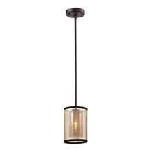 Elk Lighting 57026/1 1-Light Mini Pendant in Oiled Bronze with Organza and Mercury Glass