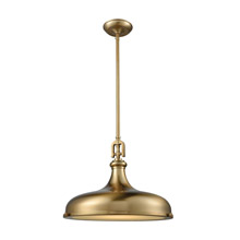 Elk Lighting 57072/1 1-Light Pendant in Satin Brass with Metal Shade